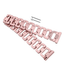 2Pcs Stylish Golden Zinc Alloy Watch Strap Band with Diamond Detail