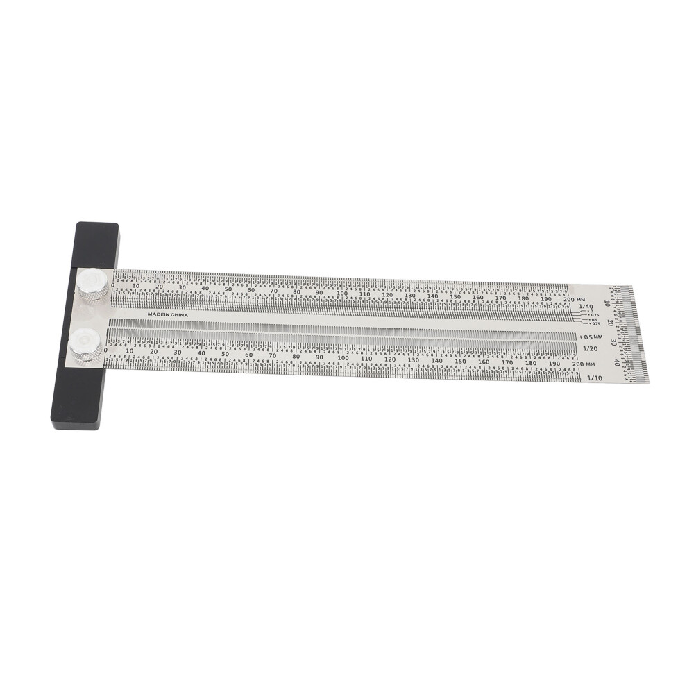 Ultra Accurate Marking T Ruler Stainless Steel Woodworking Scribing T Ruler High Accuracy Carpenter Mark T Ruler Measuring Tool 200Mm 3572136476051