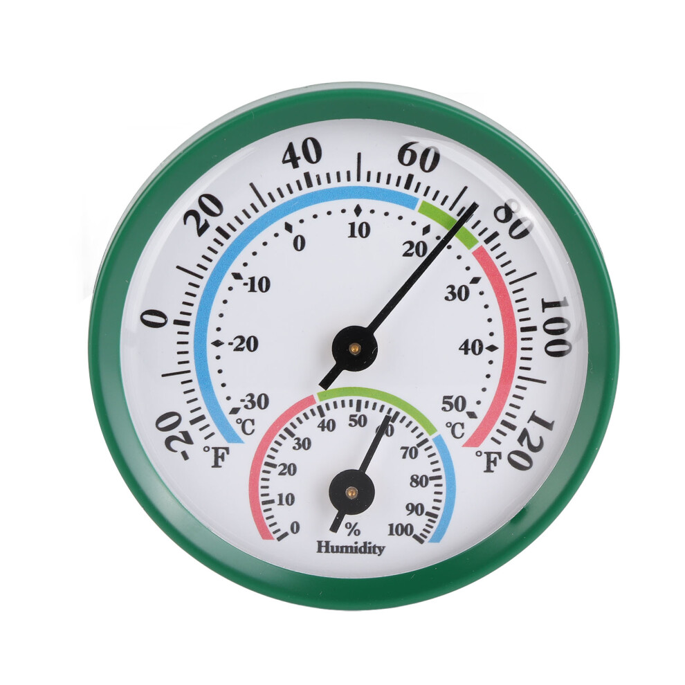 Green Mini Pointer Type Thermometer Hygrometer Indoor Temperature Humidity Meter Monitor Gauge Th103b Shell Color Face