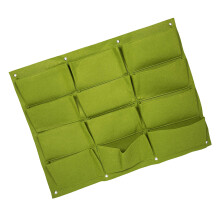 1Stk Wandhängender Pflanzbeutel Aus Filz 12 Taschen Grün Für Garten