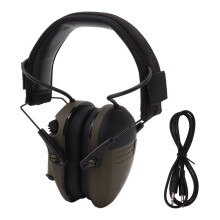 Casque antibruit électronique pliable en ABS avec arceau réglable, protection auditive pour la tonte de pelouse, vert