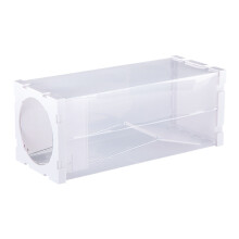 Witte, transparante, compacte, opvouwbare muizenval met gevoelig pedaal, gemaakt van PP-materiaal, rattenval voor thuis.
