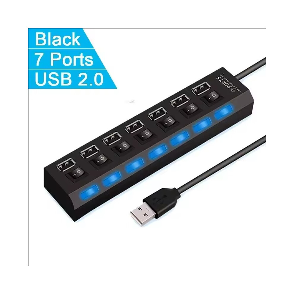 Switch Extension Hub 7-port USB2.0 Hub Computer USB Extension Hub One Drag Seven USB2.0 Splitter PC Laptop Desktop