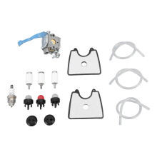 Kit de substituição do carburador 590460102 com filtro de ar, vela de ignição e linha de combustível para soprador/aparador de folhas.