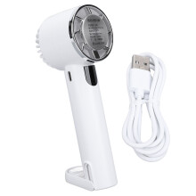 Semiconductor Refrigeration Hand Fan Digital Display Mini Handheld Fan with Ice Cooling for Desktop Bedside USB Charging White