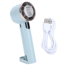 Handventilator met halfgeleiderkoeling, digitaal display, mini-handventilator met ijskoeling voor bureau en nachtkastje, USB-oplaadfunctie, groen
