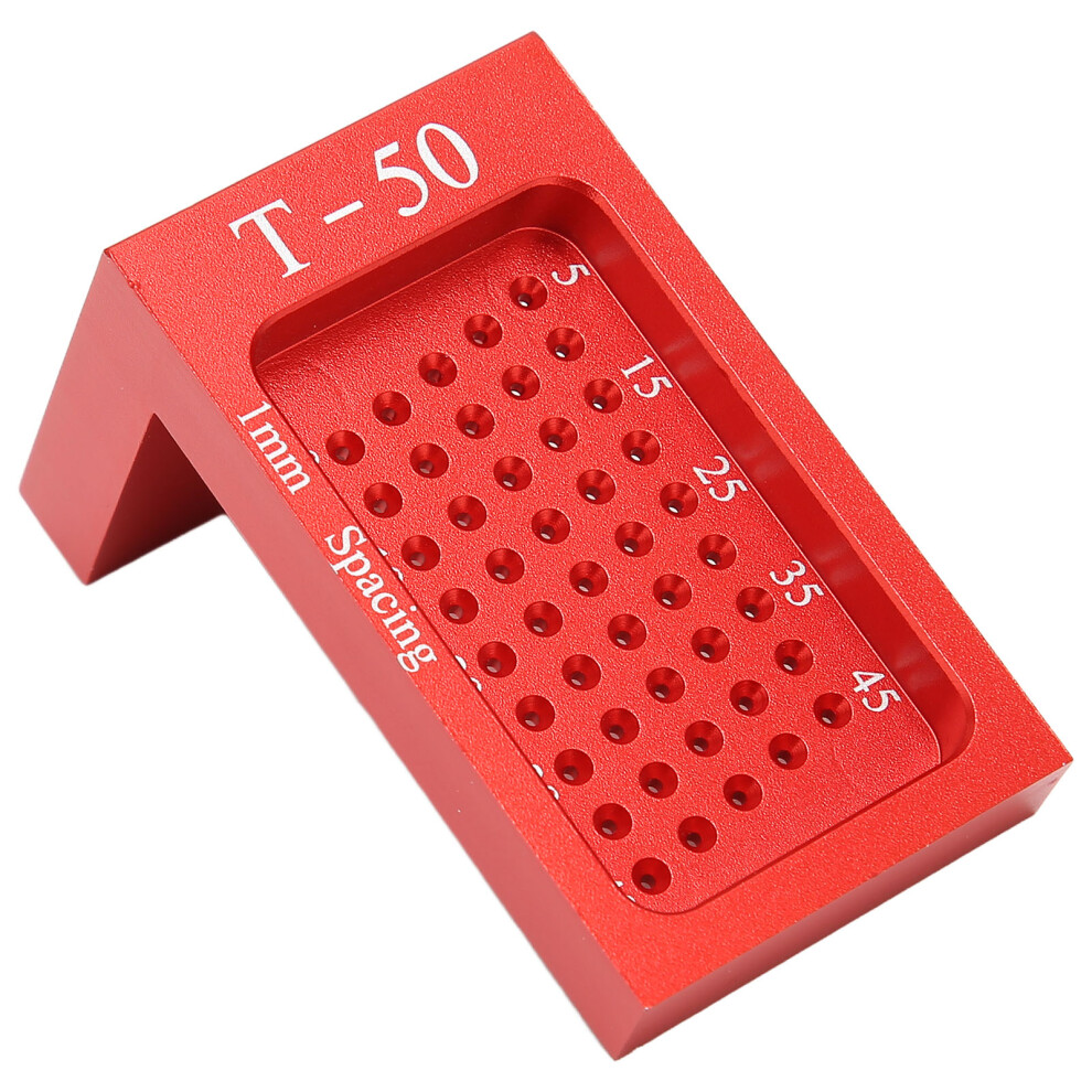 Woodworking T Type Ruler Red Mini Aluminum Alloy Hole Measuring Marking Woodwork Auxiliary Tool For Carpentry Engineer 3764585739966