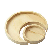 2 sets mondtablett kristallstein mit holztablett zum aufbewahren