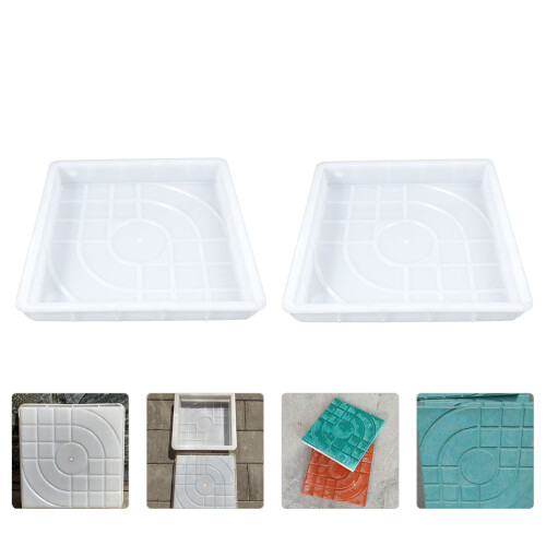 2Pcs DIY Plastic Brick Mold White Simple Path Paving Cement Mold 2