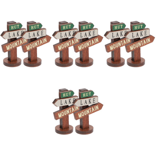 8 Pcs Mini Wooden Sign Post Garden Accessories 2