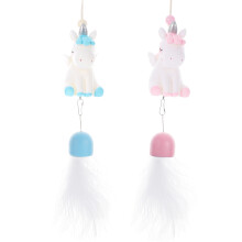 2Stk Resin Einhorn Windspiel Bunte Hängedeko Für Fenster Und Tür