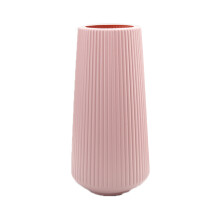 Vase, matte Keramikoptik, verdickt, modern, minimalistisch, dekorativ, aus Kunststoff, für Wohnzimmer, Schlafzimmer, Büro, 3515 Rosa
