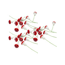 100 kunstmatige neppaddestoel miniatuur ornamenten rood