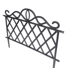 2Pcs Sturdy Black Plastic Garden Fence Decor for Yard and Path Borders