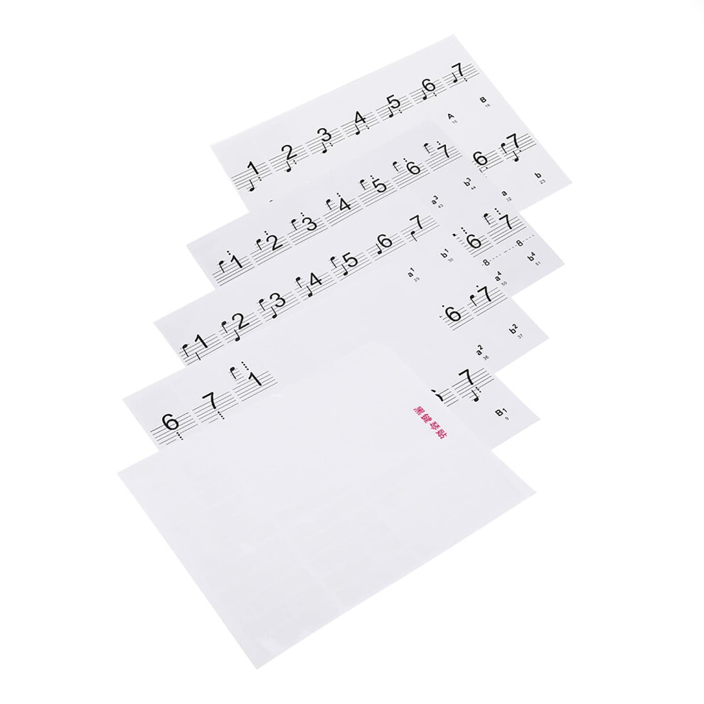88 Key Piano Keyboard Stickers For Beginners, Transparent Note Labels, Easy Install And Removal 9092120160321