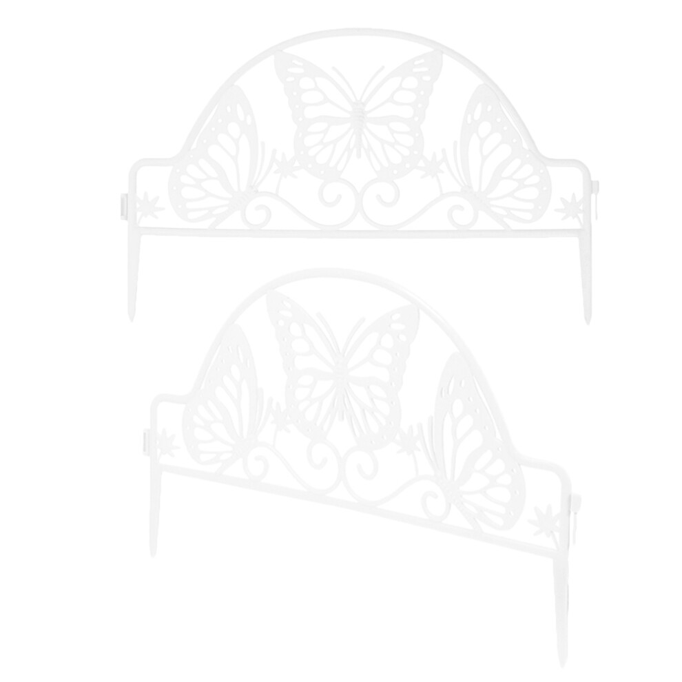 2Pcs White Garden Fence Panels For Lawn Flowerbeds Yard 3314085312116