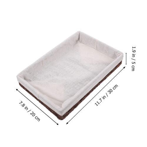 1Pc Coffee Rattan Basket Desktop Storage Sundries Organizer Box 1