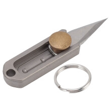 43MM Mini Push Knife Pure Titanium Mini Knife Portable Pocket Keychain Knife for Unpacking The Courier