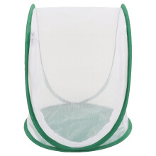 Jaula grande de malla verde para insectos, hábitat para mariposas, plegable con asa para observación y alimentación de insectos.