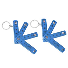 stuks ABS opvouwbare linialen, draagbaar, 0,5 m, met sleutelring voor timmerwerk en het leggen van tegels, blauw