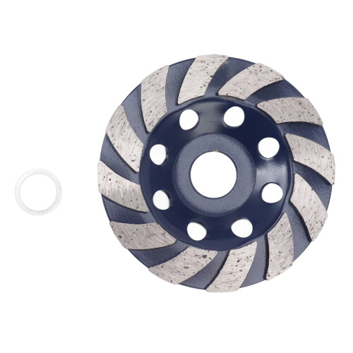 Disco de desbaste turbo de 4 polegadas em aço manganês 65 para concreto, granito, pedra e mármore.