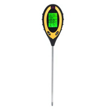 4-in-1 bodemmeter: temperatuur, zonlicht, vochtigheid, pH-waarde. Bodemtester voor familiebedrijven in de fruitteelt, rijstteelt en groenteteelt.