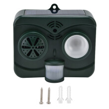 Ultrasonic Animal Repeller Waterproof Solar Bird Repellent Flashing Light for Garden 3.7V