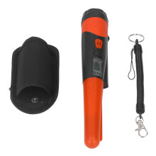 Professionele, zeer gevoelige, draagbare metaaldetector met LCD-display en zaklampfunctie, oranje.