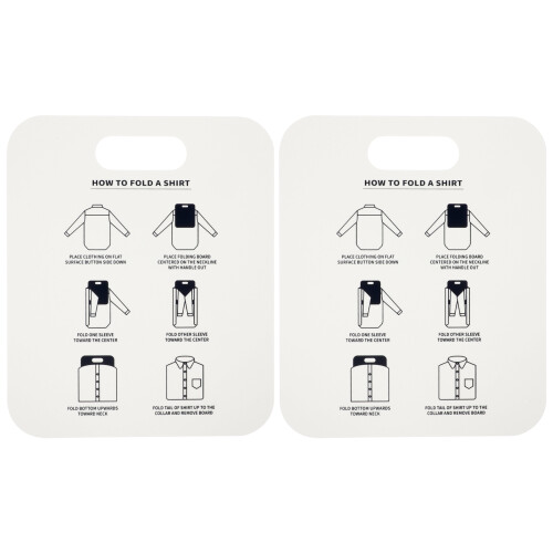 2Pcs White PP Shirt Folding Board Durable Clothes Folder for Packing