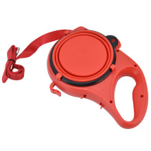 Multifunktionale, innen hohle Hundeleine, mehrfarbig, leicht und tragbar, für kleine Hunde, rot