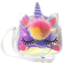 lovely unicorn iridescent crossbody shoulder bag for kids girls