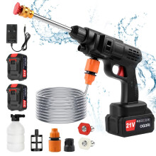 Water Wash Cleaner Gun, Car Garden High Pressure Washer Jet (2 Battery Cordless)