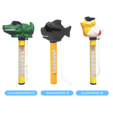 Drijvende zwembadthermometer in cartoon dierenvorm met touwtje voor binnen- en buitenzwembaden, spa's, jacuzzi's en vijvers.