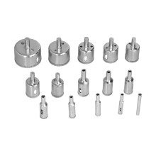 15-delige set diamantboren van 6-50 mm voor het boren van gaten in keramiek, marmer, glas, hout, baksteen en tanks