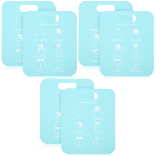 6Pcs Sky-Blue Clothes Folding Board PP Shirt Folder Space Saver 1