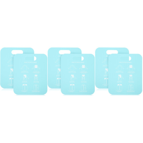 6Pcs Sky-Blue Clothes Folding Board PP Shirt Folder Space Saver 2
