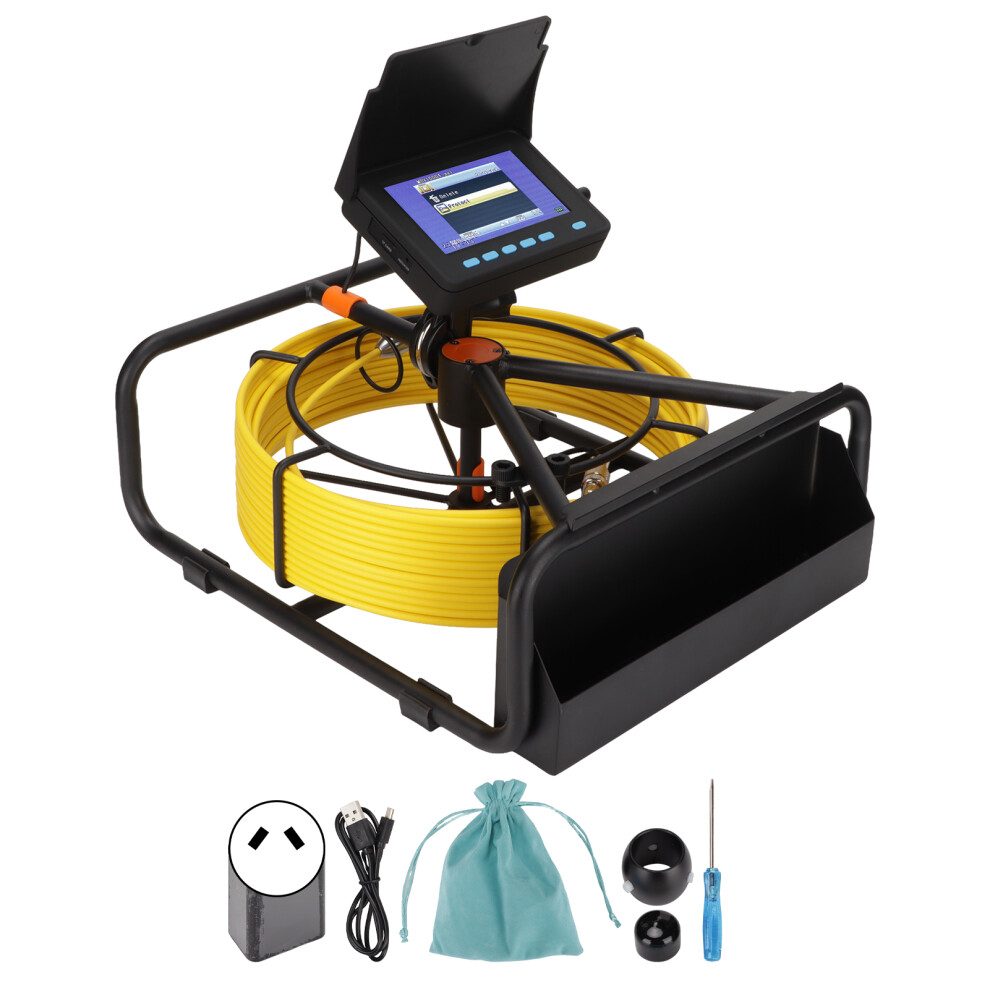 4.3In Display Home Pipe Endoscope Plumbing Inspection Video Camera Built In 16G Card 100Â240Vacau Plug 50 Meter / 164Ft 3575678204601