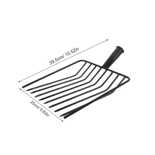 Black Steel Manure Fork Head Durable Garden Tool Replacement 2