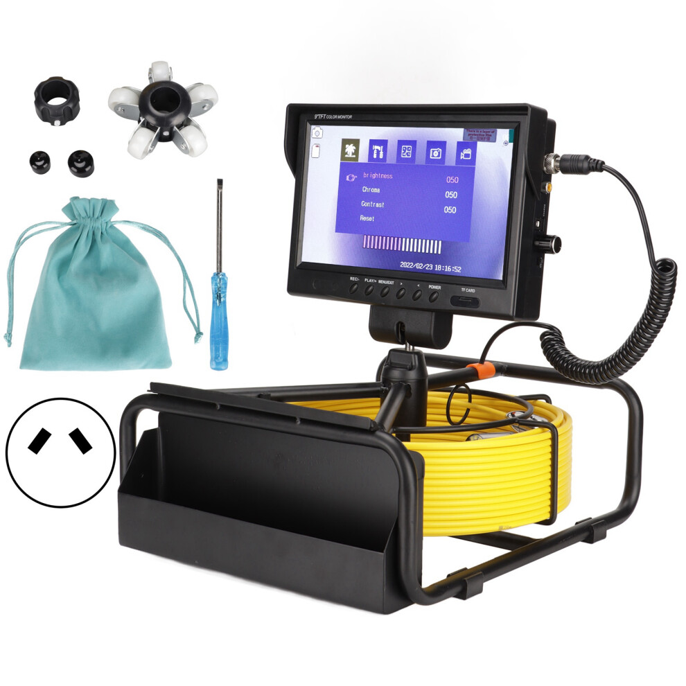 9In Display Screen Endoscope With 16G Memory Card Pipeline Inspection Camera Video Endoscope Equipment 100Â240Vau Plug 30M / 98.4Ft 3446622724936