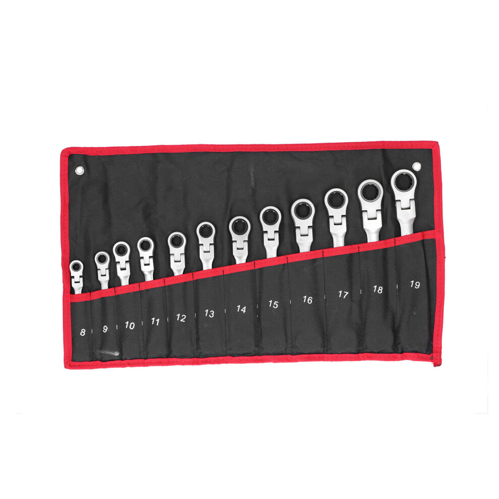 12Pc 8Â19Mm Ratchet Wrench Set Flexible Metric Diy Auto Repairing Durable Rustproof Spanner 3686491881235