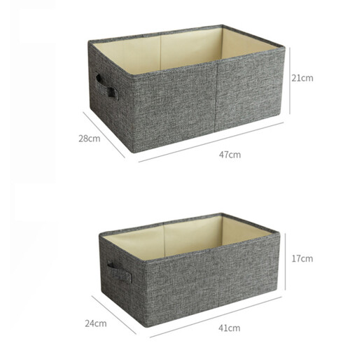 1 Pc Desktop Storage Basket Drawer Cloth Box For Makeup Book Grey 2