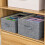 1 Pc Desktop Storage Basket Drawer Cloth Box For Makeup Book Grey 9