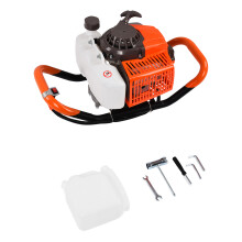 Perfurador de solo elétrico de 2,3 kW com cabo de partida, motor de 2 tempos e 63 cc para perfuração de postes de cerca.