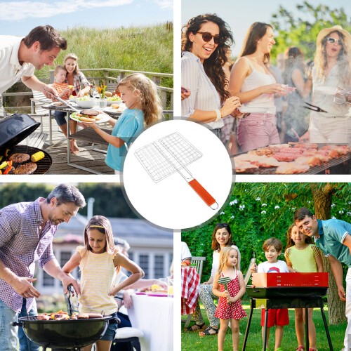 1Pc Folding Portable Barbecue Grill Net Tool Assorted Color, Outdoor 2