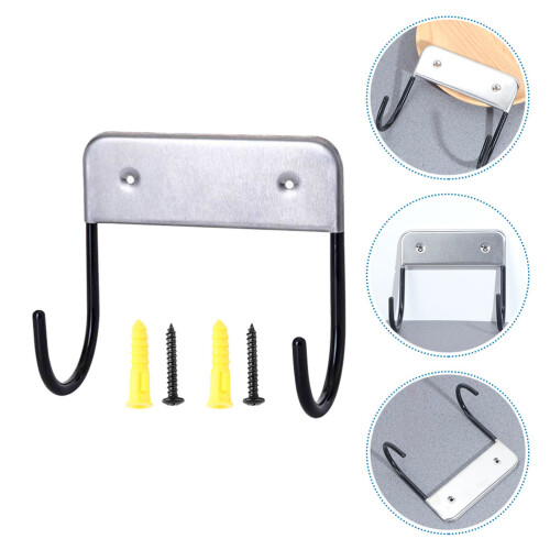 1Pc Stainless Steel Ironing Board Holder Black Storage Hanging Rack 1