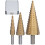 3PCS/Set Step Drill Bit Triangular Shank High Speed Steel Cone Drilling Hole Tool Set with Aluminum Case 1