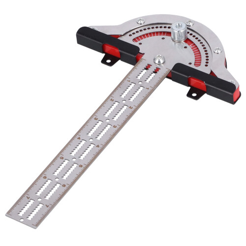 Transferidor de aço inoxidável de 10 polegadas para marcenaria, com escala, ideal para carpinteiros e artesãos.