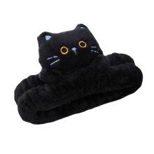 Cartoon Cat Headband Coral Fleece Elastic Spa Hair Band