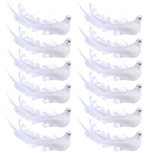 12pcs simulation pigeon decor, feather ornament, bird model 1