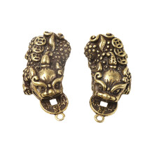 2Pcs DIY Key Ring Pendant Golden Brass Animal Charm Backpack Bag Charm